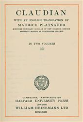 Claudian, volume 2 (of 2) / With an English translation by Maurice Platnauer
