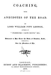 Coaching, with Anecdotes of the Road