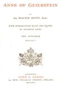 Anne of Geierstein, Volume I (of 2)The Maiden of the Mist