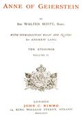 Anne of Geierstein(Volume 2 of 2)