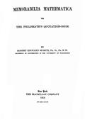 Memorabilia Mathematicaor the Philomath's Quotation-Book