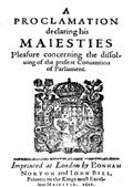 A Proclamation Declaring His Majesties Pleasure Concerning the Dissolving of the Present Convention of Parliament