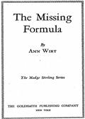 The Missing Formula / Madge Sterling Series, #1