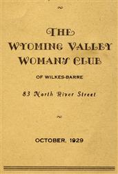 Program for October 1929: The Wyoming Valley Woman`s Club of Wilkes-Barre