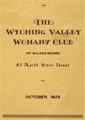 Program for October 1929: The Wyoming Valley Woman`s Club of Wilkes-Barre