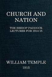 Church and Nation / The Bishop Paddock Lectures for 1914-15