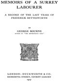 Memoirs of a Surrey LabourerA Record of the Last Years of Frederick Bettesworth