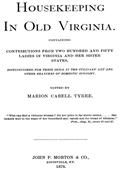 Housekeeping in Old Virginia