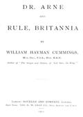 Dr. Arne and Rule, Britannia
