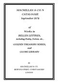 Macmillan&Co.`s Catalogue September 1874