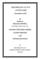 Macmillan&Co.`s Catalogue November 1878