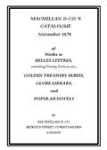 Macmillan&Co.`s Catalogue November 1878
