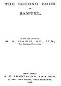 The Expositor's Bible: The Second Book of Samuel