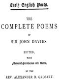 The Complete Poems of Sir John Davies. Volume 1 of 2.