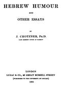 Hebrew Humor and other Essays