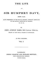 The Life of Sir Humphrey Davy, Bart. LL.D., Volume 1 (of 2)