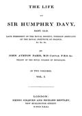 The Life of Sir Humphrey Davy, Bart. LL.D., Volume 1 (of 2)