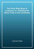 The Pony Rider Boys in Louisiana; or, Following the Game Trails in the Canebrake