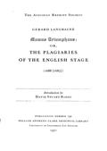Momus Triamphans: or, the Plagiaries of the English Stage (1688[1687])