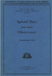 Special Days and their Observance / September 1919