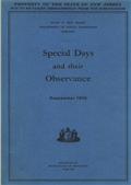 Special Days and their Observance / September 1919