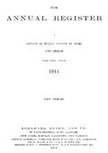 The Annual Register 1914 / A Review of Public Events at Home and Abroad for the Year 1914