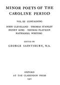 Minor Poets of the Caroline Period, Vol III