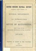 An Introduction to the Study of Meteorites / With a List of the Meteorites Represented in the Collection