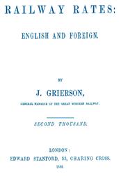 Railway Rates: English and Foreign