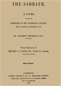 The Sabbath / A Paper Read at the Conference of the Evangelical Alliance, / Held at Geneva, September 2. 1861