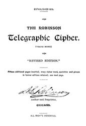 Robinson Telegraphic Cipher
