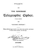 Robinson Telegraphic Cipher