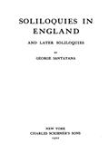 Soliloquies in England / And Later Soliloquies