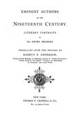 Eminent Authors of the Nineteenth Century / Literary Portraits