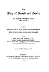 The Story of Genesis and Exodus / An Early English Song, about 1250 A.D.