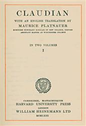 Claudian, volume 1 (of 2) / With an English translation by Maurice Platnauer